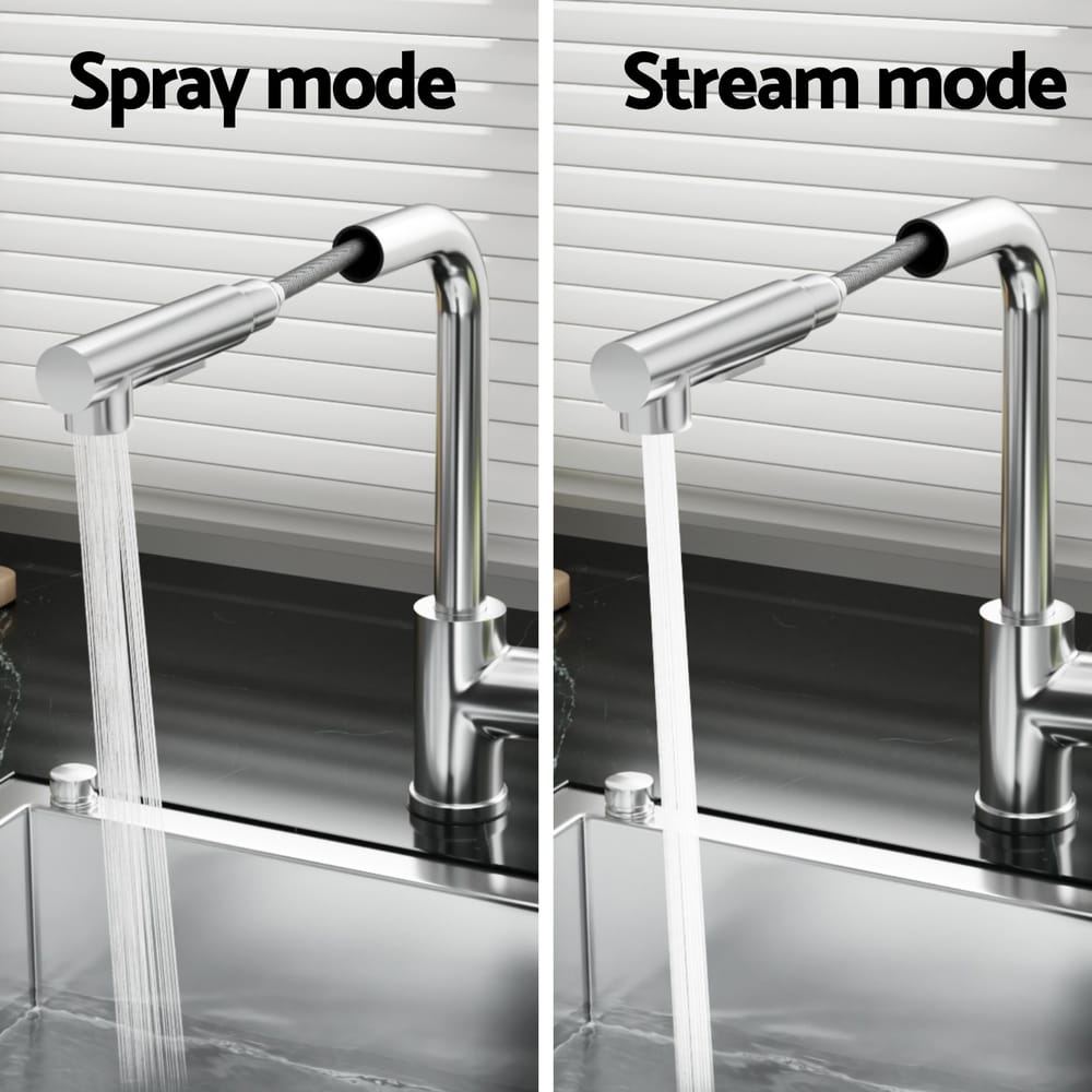 Cefito Furniture > Bathroom > Tap & Sink Accessories Cefito Kitchen Mixer Tap Pull Out Rectangle 2 Mode Sink Basin Faucet Swivel WELS Chrome