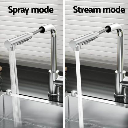 Cefito Furniture > Bathroom > Tap & Sink Accessories Cefito Kitchen Mixer Tap Pull Out Rectangle 2 Mode Sink Basin Faucet Swivel WELS Chrome