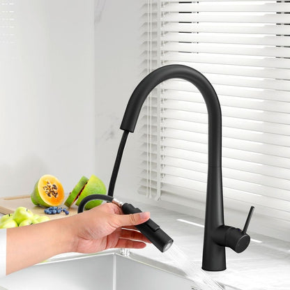 Cefito Furniture > Bathroom > Tap & Sink Accessories Cefito Kitchen Mixer Tap Pull Out Round 2 Mode Sink Basin Faucet Swivel WELS Black