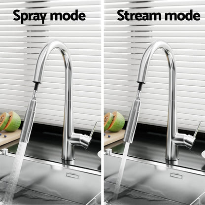 Cefito Furniture > Bathroom > Tap & Sink Accessories Cefito Kitchen Mixer Tap Pull Out Round 2 Mode Sink Basin Faucet Swivel WELS Chrome