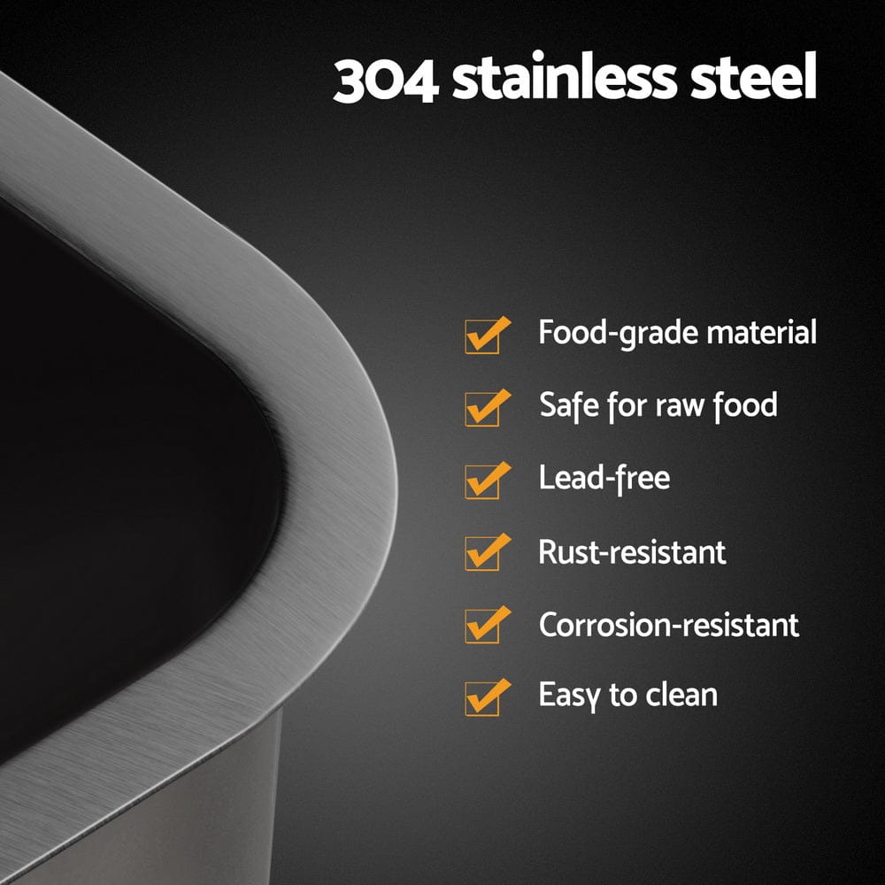 Cefito Furniture > Dining > Kitchen Sinks Cefito Kitchen Sink 30X36CM Stainless Steel Nano Basin Single Bowl Black