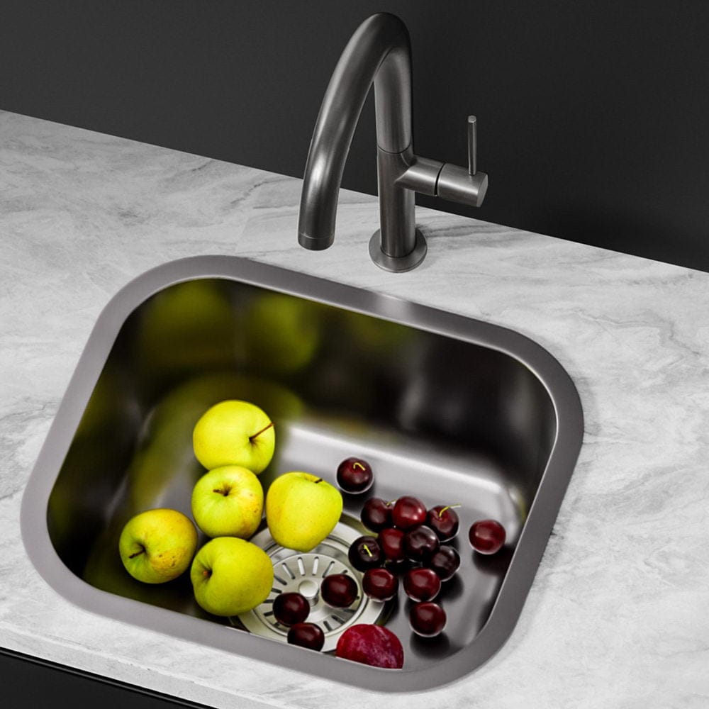 Cefito Furniture > Dining > Kitchen Sinks Cefito Kitchen Sink 30X36CM Stainless Steel Nano Basin Single Bowl Black