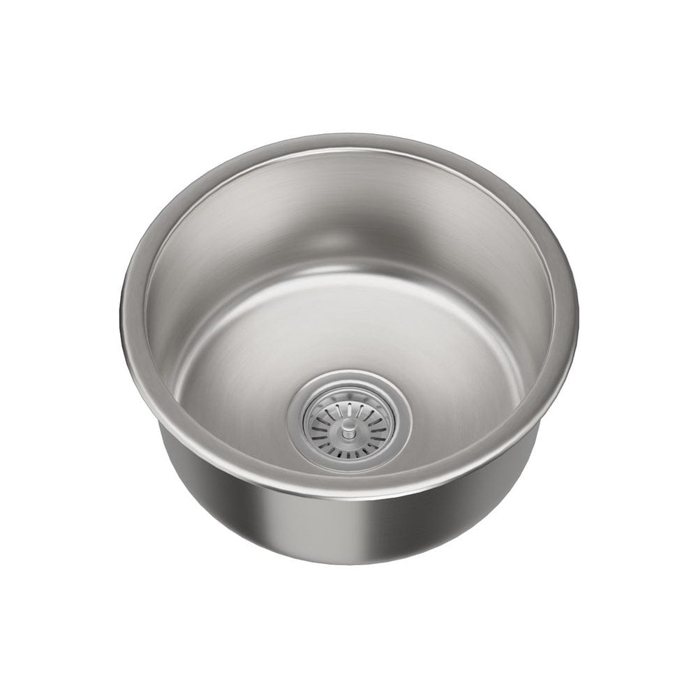 Cefito Furniture > Dining > Kitchen Sinks Cefito Kitchen Sink 43cm Round Stainless Steel Basin Single Bowl Silver