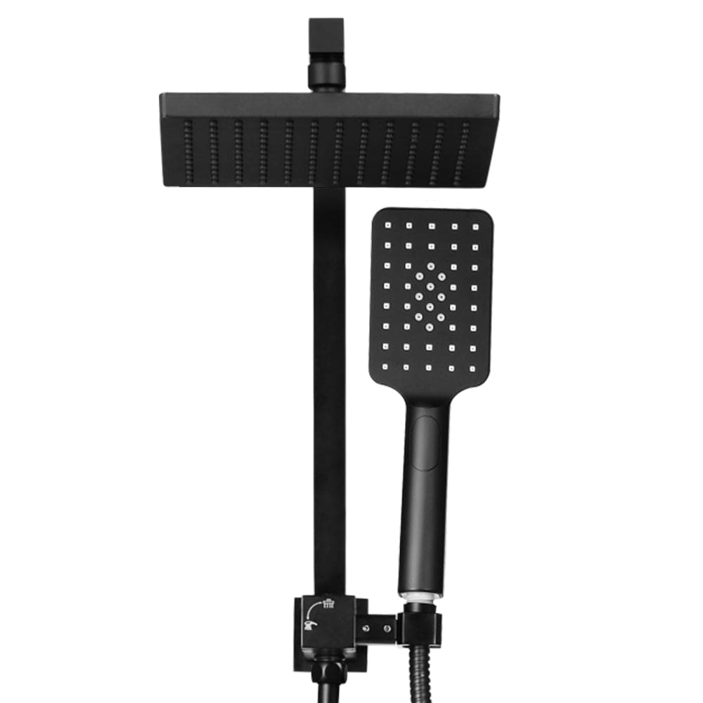 Cefito Home & Garden > Bathroom Accessories > Shower Accessories Cefito 8'' Rain Shower Head Set Handheld Square High Pressure Black