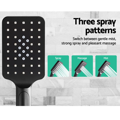 Cefito Home & Garden > Bathroom Accessories > Shower Accessories Cefito 8'' Rain Shower Head Set Handheld Square High Pressure Black