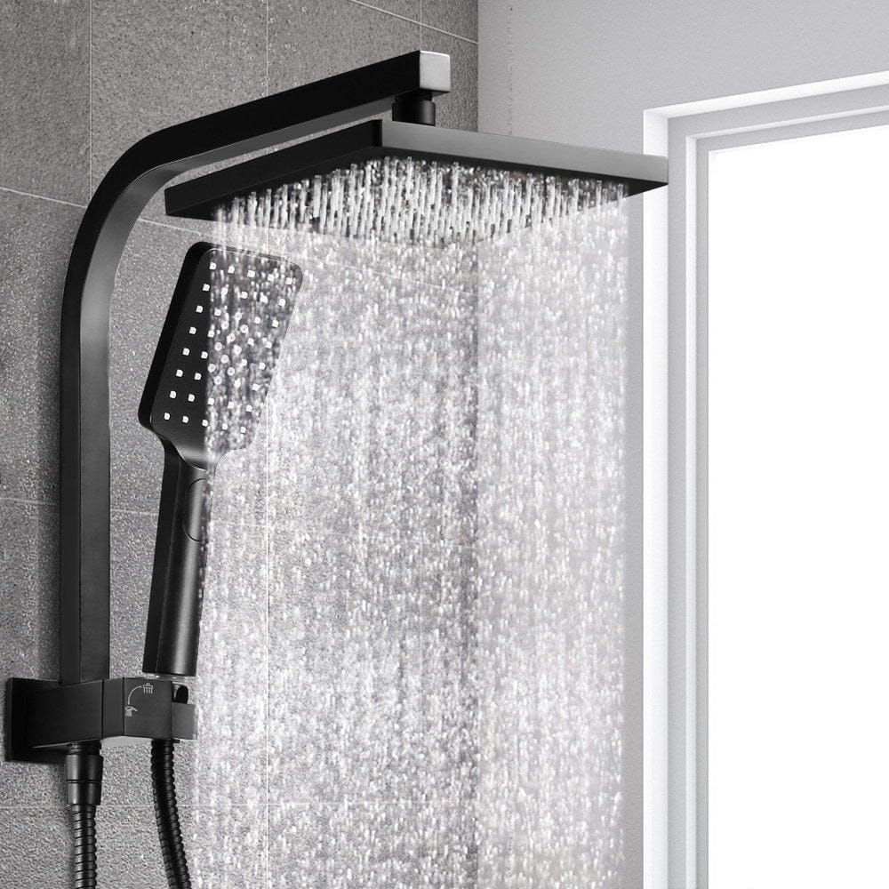 Cefito Home & Garden > Bathroom Accessories > Shower Accessories Cefito 8'' Rain Shower Head Set Handheld Square High Pressure Black