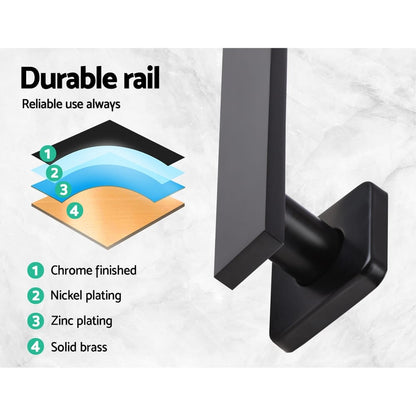 Cefito Home & Garden > Bathroom Accessories > Shower Accessories Cefito 8'' Rain Shower Head Wall Arm Square High Pressure Black