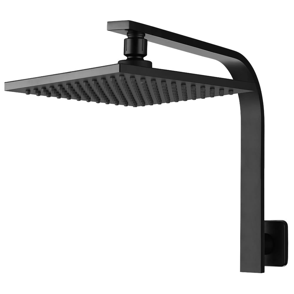 Cefito Home & Garden > Bathroom Accessories > Shower Accessories Cefito 8'' Rain Shower Head Wall Arm Square High Pressure Black