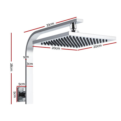 Cefito Home & Garden > Bathroom Accessories > Shower Accessories Cefito 8'' Rain Shower Head Wall Arm Square High Pressure Chrome