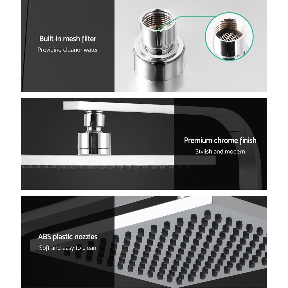 Cefito Home & Garden > Bathroom Accessories > Shower Accessories Cefito 8'' Rain Shower Head Wall Arm Square High Pressure Chrome