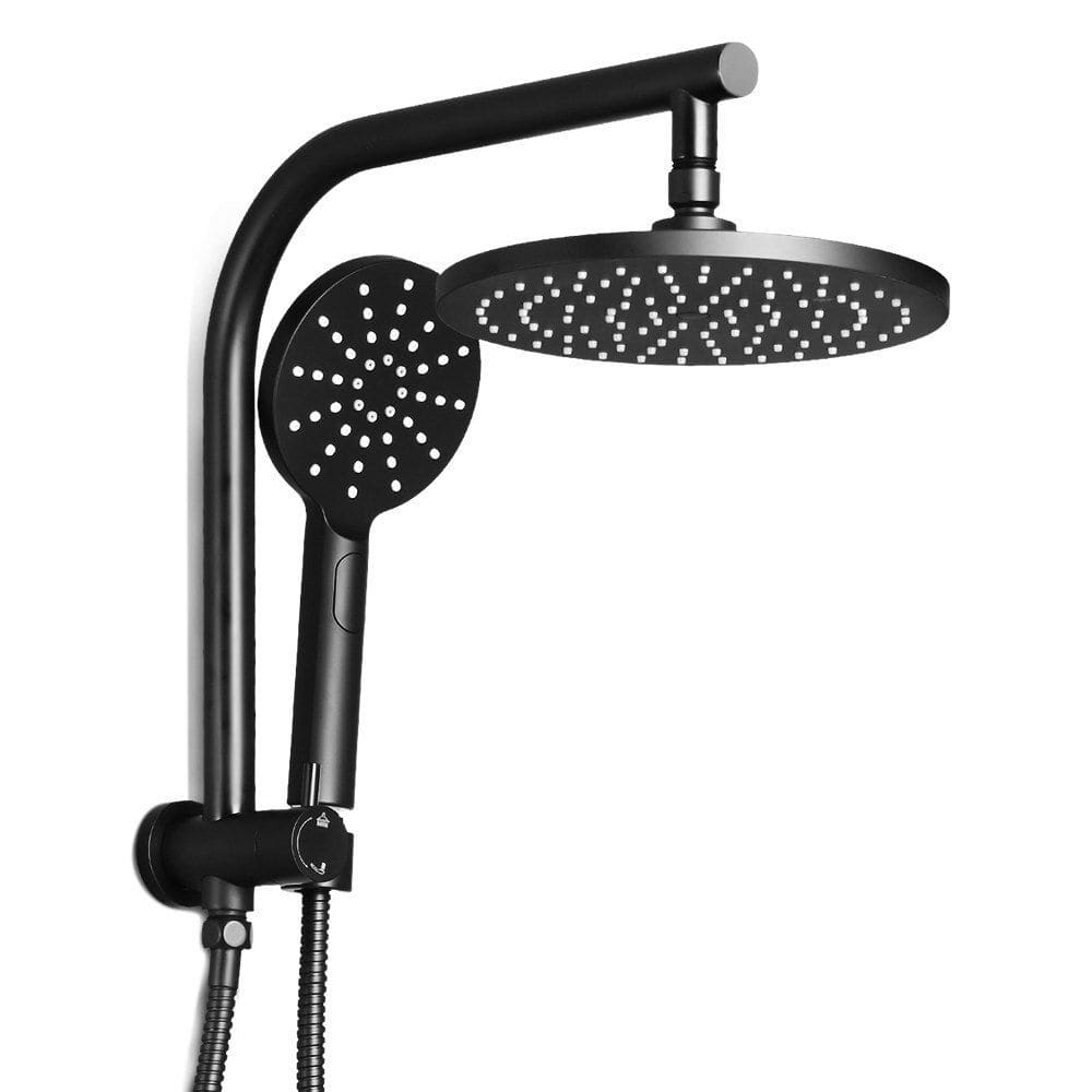 Cefito Home & Garden > Bathroom Accessories > Shower Accessories Cefito 9'' Rain Shower Head Set Handheld Round High Pressure Black