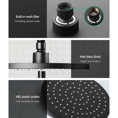 Cefito Home & Garden > Bathroom Accessories > Shower Accessories Cefito 9'' Rain Shower Head Set Handheld Round High Pressure Black