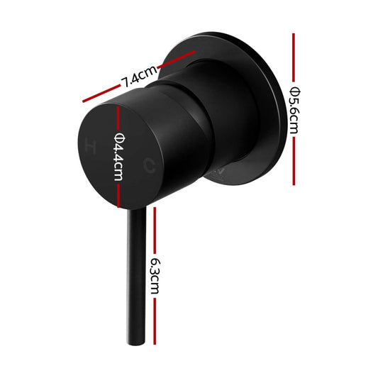 Cefito Home & Garden > Bathroom Accessories > Shower Accessories Cefito Basin Mixer Wall Tap Round Brass Faucet Shower Bathtub Black