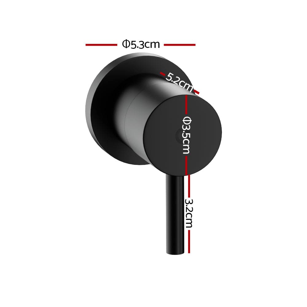 Cefito Home & Garden > Bathroom Accessories > Shower Accessories Cefito Basin Twin Tap Wall Round Brass Faucet Shower Bathtub Black