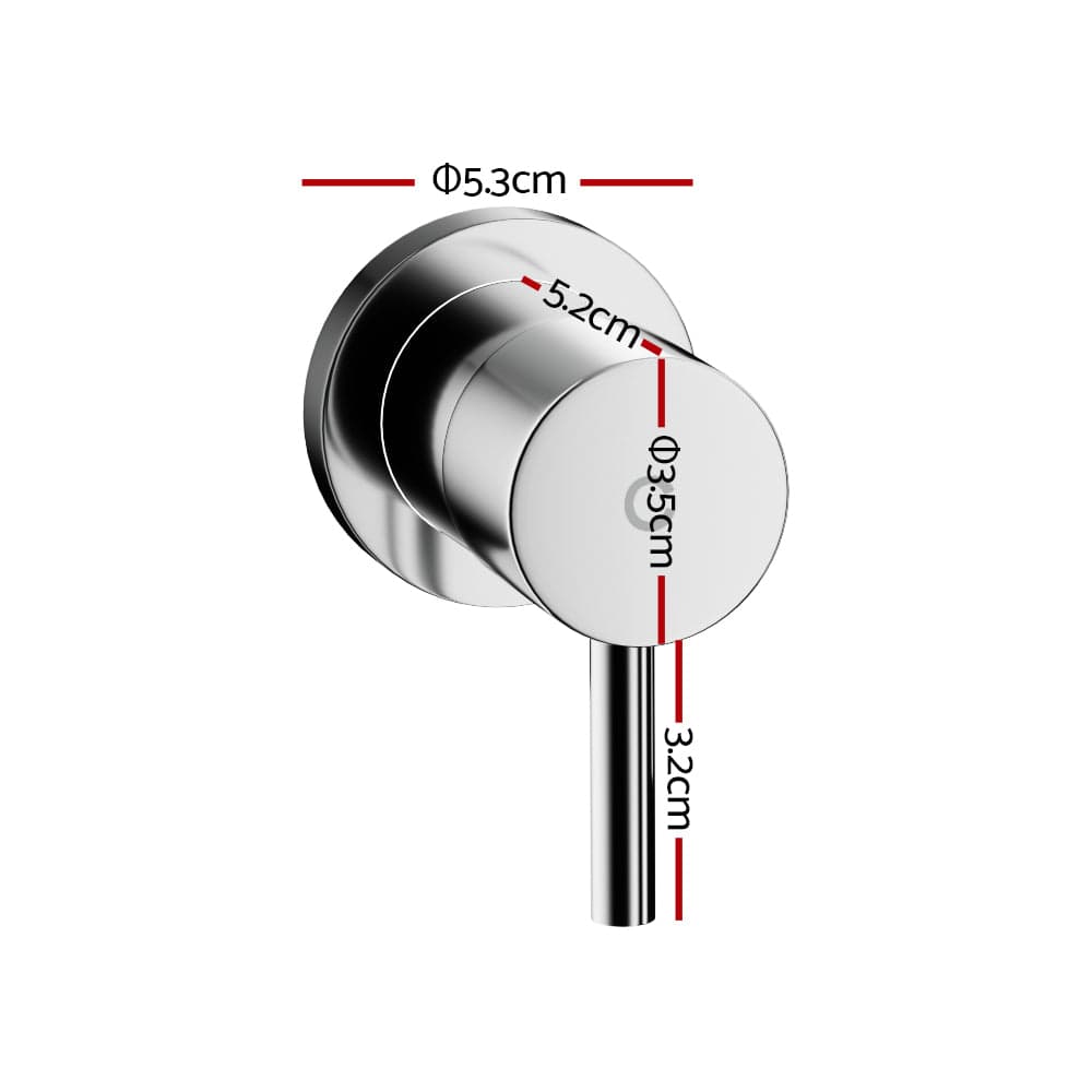 Cefito Home & Garden > Bathroom Accessories > Shower Accessories Cefito Basin Twin Tap Wall Round Brass Faucet Shower Bathtub Chrome