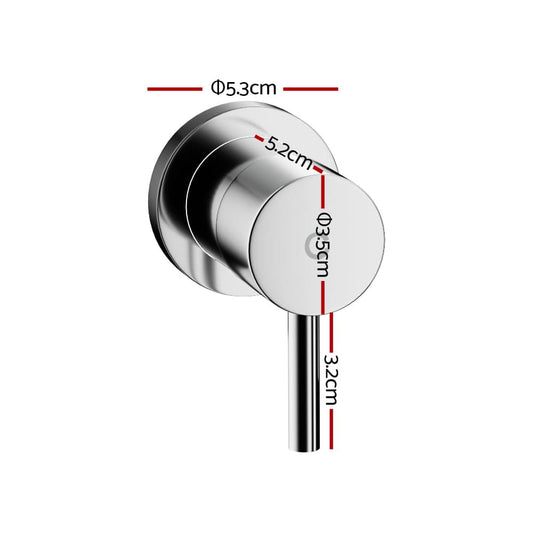 Cefito Home & Garden > Bathroom Accessories > Shower Accessories Cefito Basin Twin Tap Wall Round Brass Faucet Shower Bathtub Chrome