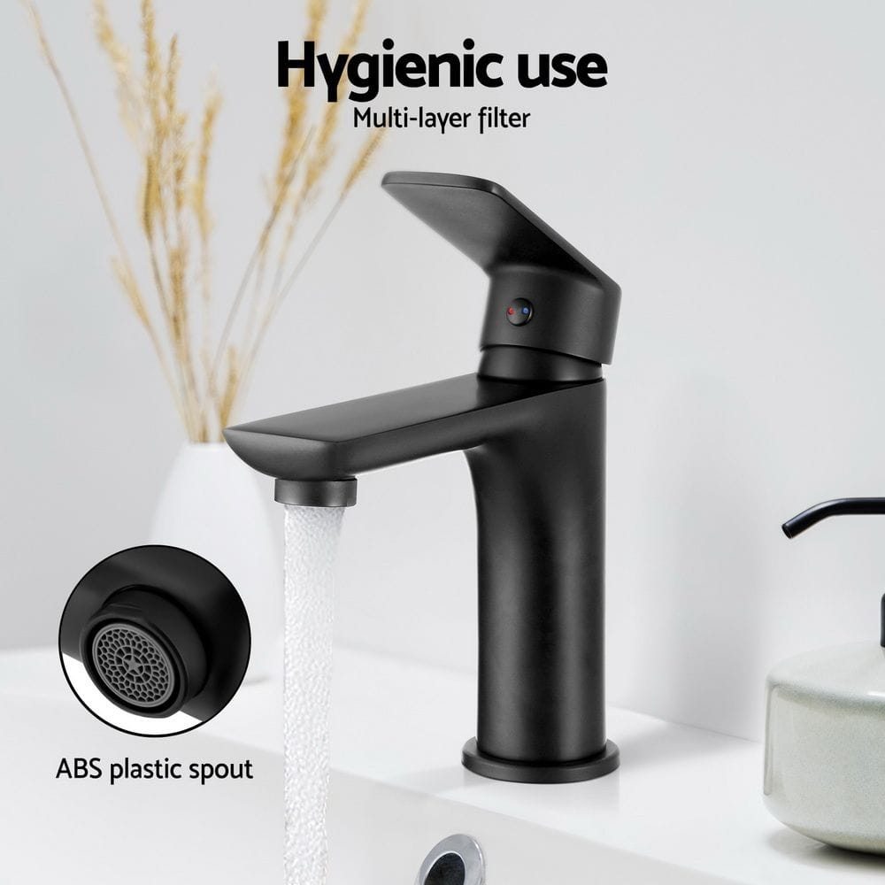Cefito Home & Garden > Bathroom Accessories > Shower Accessories Cefito Bathroom Basin Mixer Tap Brass Faucet Vanity Laundry Sink Black