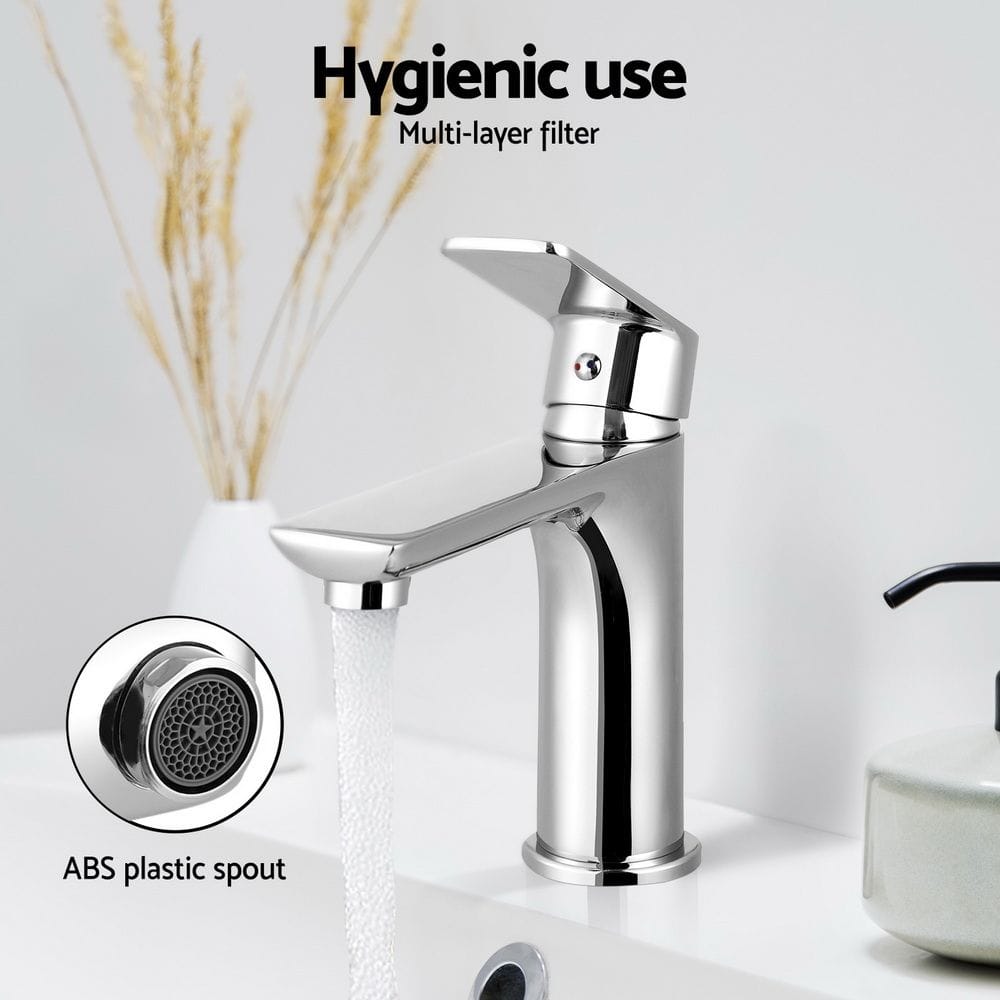 Cefito Home & Garden > Bathroom Accessories > Shower Accessories Cefito Bathroom Basin Mixer Tap Brass Faucet Vanity Laundry Sink Chrome