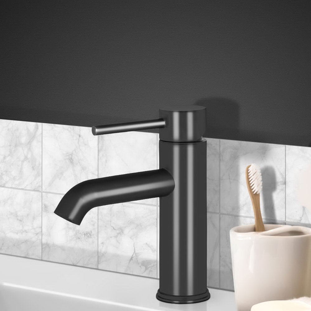 Cefito Home & Garden > Bathroom Accessories > Shower Accessories Cefito Bathroom Basin Mixer Tap Round Brass Faucet Vanity Laundry Black