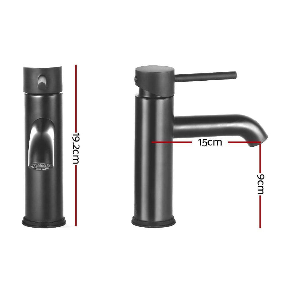 Cefito Home & Garden > Bathroom Accessories > Shower Accessories Cefito Bathroom Basin Mixer Tap Round Brass Faucet Vanity Laundry Black