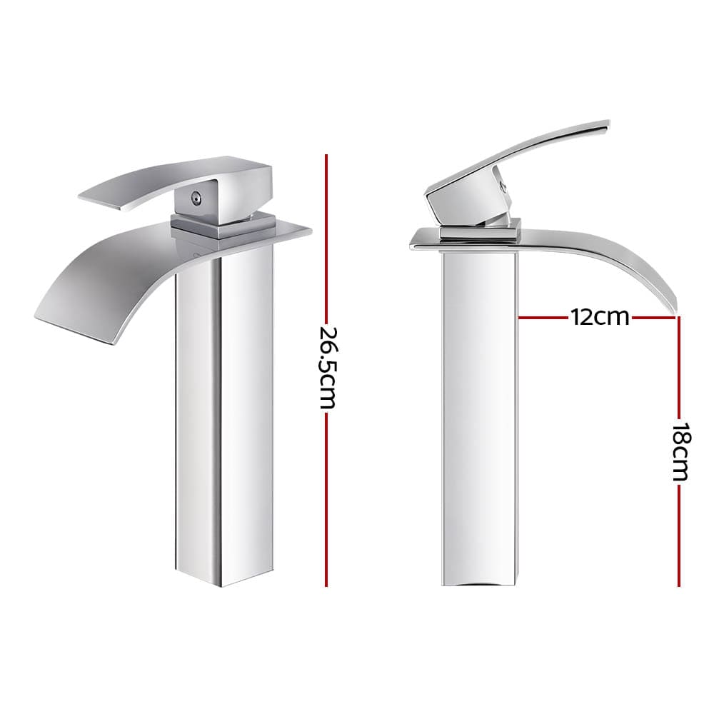 Cefito Home & Garden > Bathroom Accessories > Shower Accessories Cefito Bathroom Basin Mixer Tap Thin Tall Faucet Vanity Laundry Silver