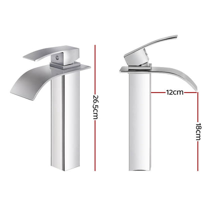 Cefito Home & Garden > Bathroom Accessories > Shower Accessories Cefito Bathroom Basin Mixer Tap Thin Tall Faucet Vanity Laundry Silver