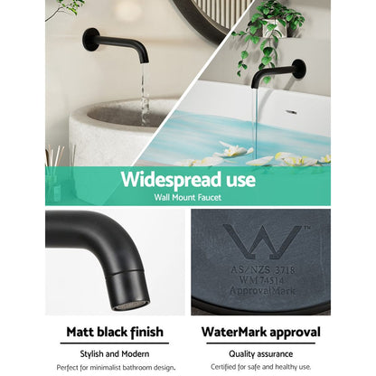 Cefito Home & Garden > Bathroom Accessories > Shower Accessories Cefito Bathroom Mixer Spout Wall Bath Tap Round Shower Bathtub Black