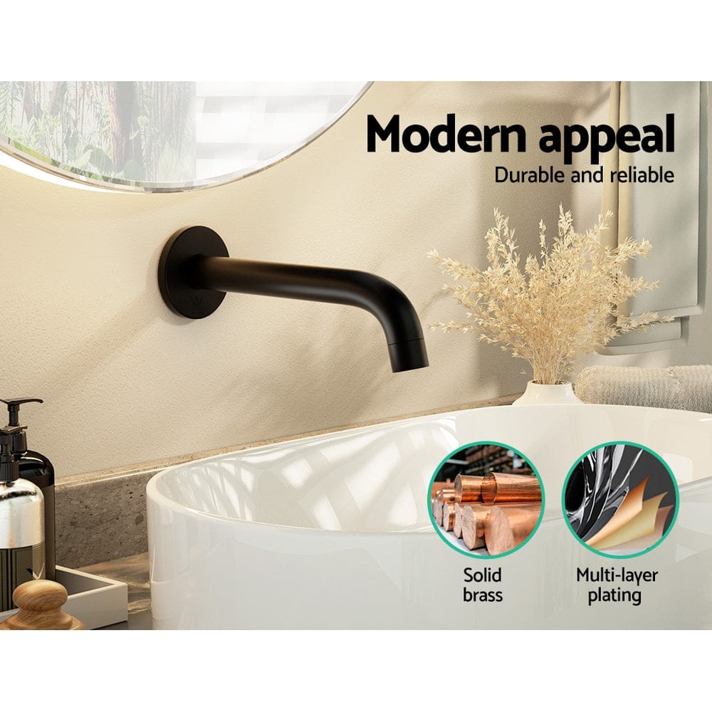 Cefito Home & Garden > Bathroom Accessories > Shower Accessories Cefito Bathroom Mixer Spout Wall Bath Tap Round Shower Bathtub Black