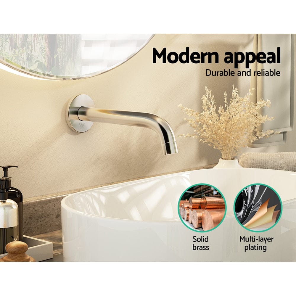 Cefito Home & Garden > Bathroom Accessories > Shower Accessories Cefito Bathroom Mixer Spout Wall Bath Tap Round Shower Bathtub Chrome