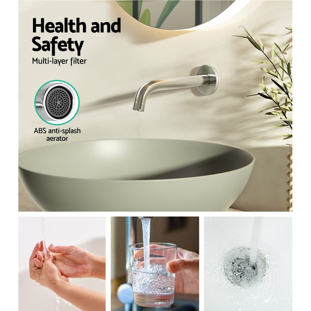 Cefito Home & Garden > Bathroom Accessories > Shower Accessories Cefito Bathroom Mixer Spout Wall Bath Tap Round Shower Bathtub Chrome