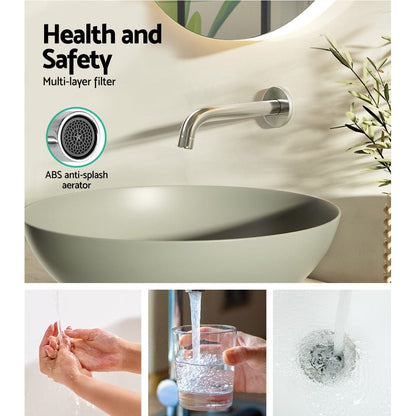 Cefito Home & Garden > Bathroom Accessories > Shower Accessories Cefito Bathroom Mixer Spout Wall Bath Tap Round Shower Bathtub Chrome