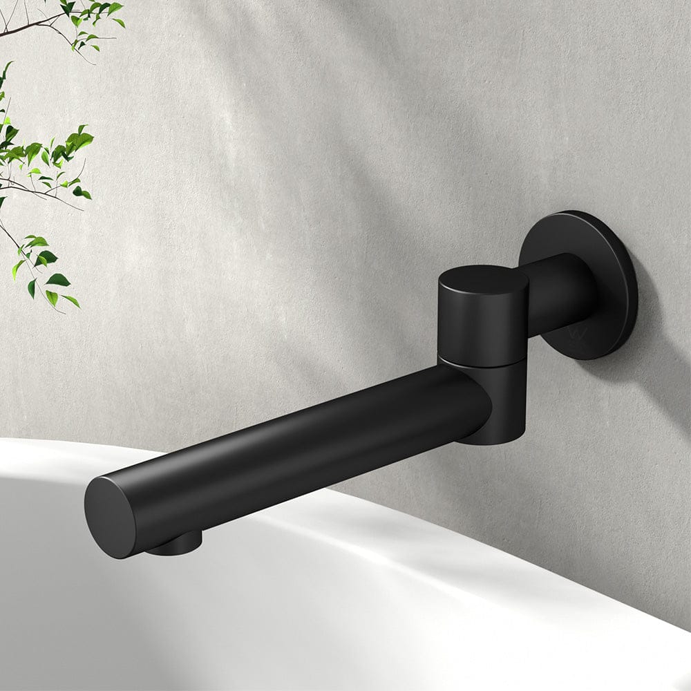 Cefito Home & Garden > Bathroom Accessories > Shower Accessories Cefito Bathroom Mixer Spout Wall Bath Tap Round Swivel Bathtub Black