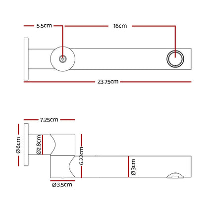 Cefito Home & Garden > Bathroom Accessories > Shower Accessories Cefito Bathroom Mixer Spout Wall Bath Tap Round Swivel Bathtub Black