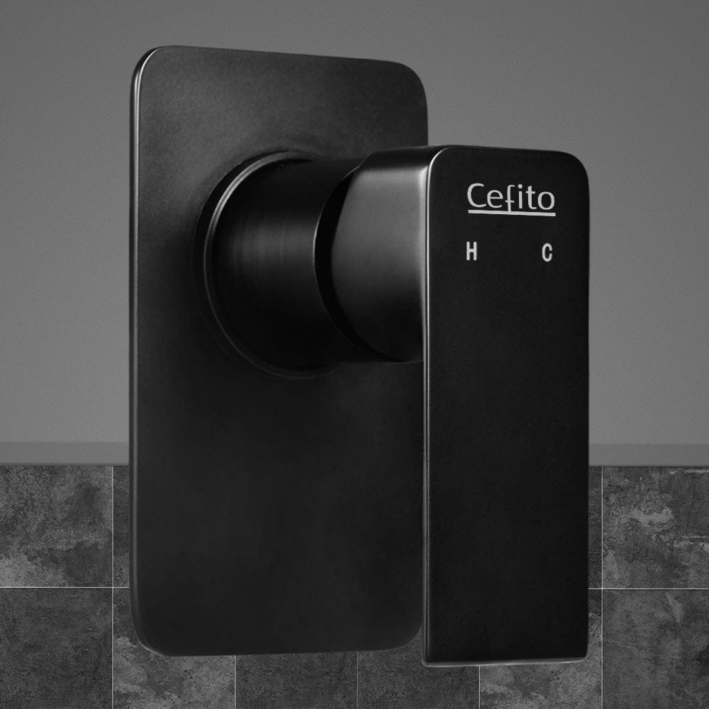 Cefito Home & Garden > Bathroom Accessories > Shower Accessories Cefito Shower Mixer Tap Wall Bath Taps Brass Hot Cold Basin Bathroom Black