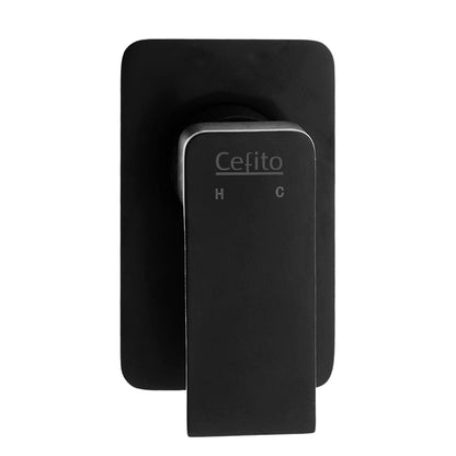 Cefito Home & Garden > Bathroom Accessories > Shower Accessories Cefito Shower Mixer Tap Wall Bath Taps Brass Hot Cold Basin Bathroom Black