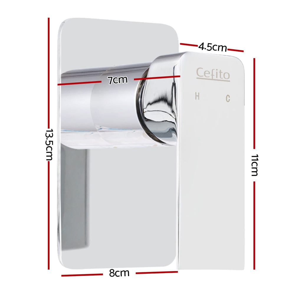 Cefito Home & Garden > Bathroom Accessories > Shower Accessories Cefito Shower Mixer Tap Wall Bath Taps Brass Hot Cold Basin Bathroom Chrome