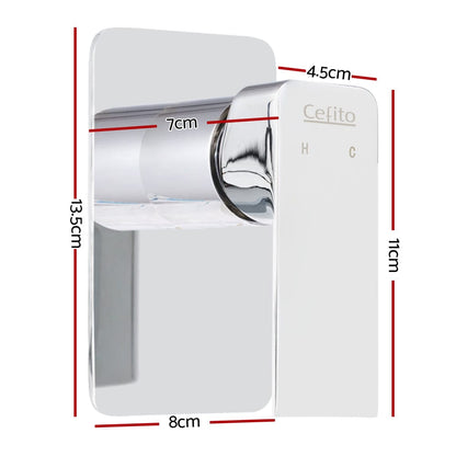 Cefito Home & Garden > Bathroom Accessories > Shower Accessories Cefito Shower Mixer Tap Wall Bath Taps Brass Hot Cold Basin Bathroom Chrome
