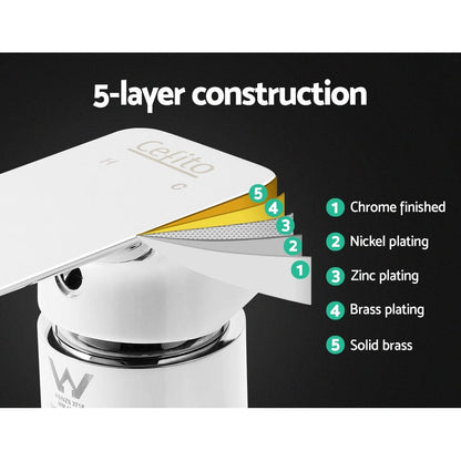 Cefito Home & Garden > Bathroom Accessories > Shower Accessories Cefito Shower Mixer Tap Wall Bath Taps Brass Hot Cold Basin Bathroom Chrome