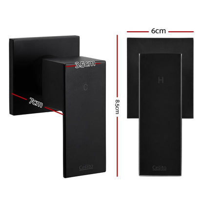 Cefito Home & Garden > Bathroom Accessories > Shower Accessories Cefito Shower Twins Tap Wall Bath Taps Brass Hot Cold Basin Bathroom Black