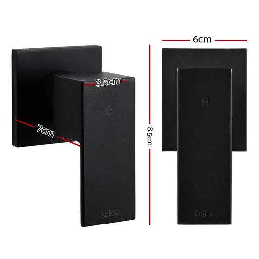 Cefito Home & Garden > Bathroom Accessories > Shower Accessories Cefito Shower Twins Tap Wall Bath Taps Brass Hot Cold Basin Bathroom Black