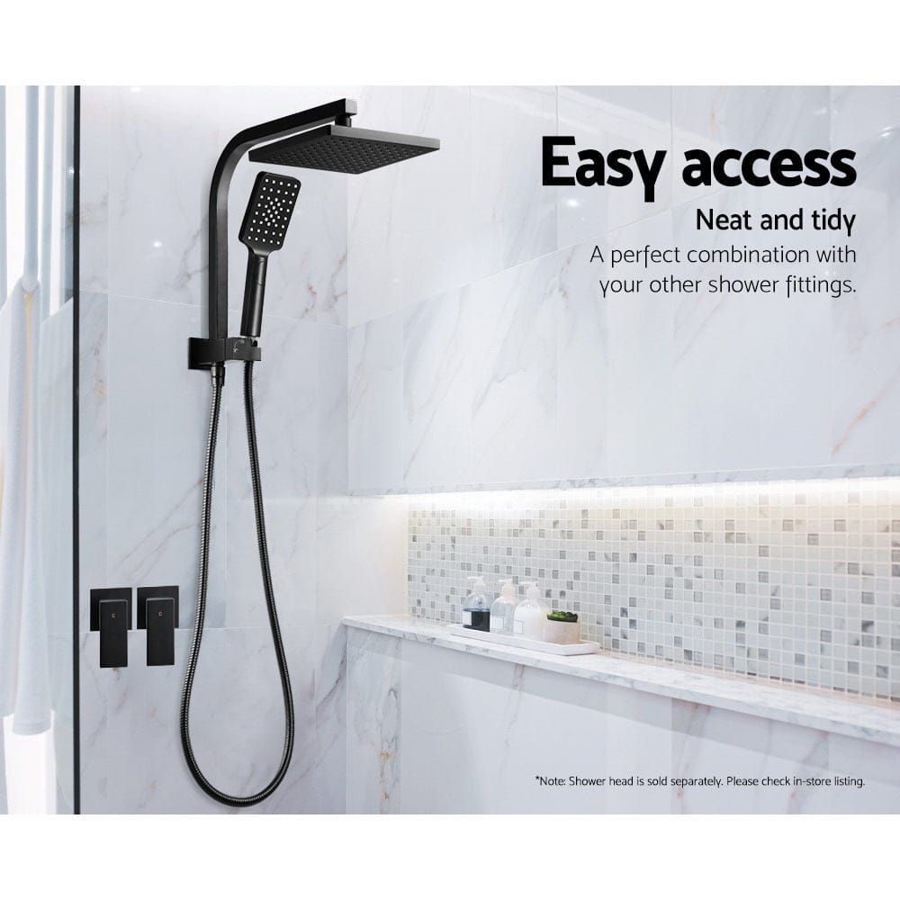 Cefito Home & Garden > Bathroom Accessories > Shower Accessories Cefito Shower Twins Tap Wall Bath Taps Brass Hot Cold Basin Bathroom Black