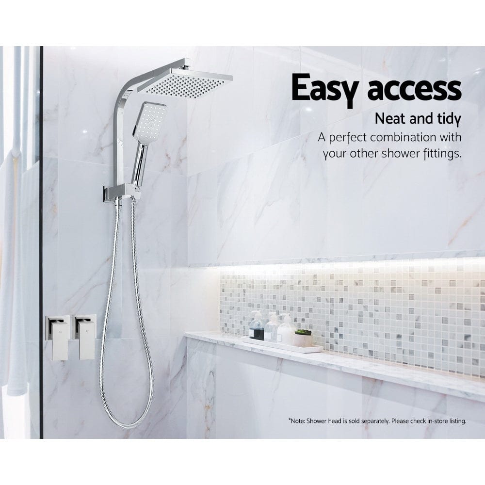 Cefito Home & Garden > Bathroom Accessories > Shower Accessories Cefito Shower Twins Tap Wall Bath Taps Brass Hot Cold Basin Bathroom Chrome