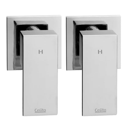 Cefito Home & Garden > Bathroom Accessories > Shower Accessories Cefito Shower Twins Tap Wall Bath Taps Brass Hot Cold Basin Bathroom Chrome