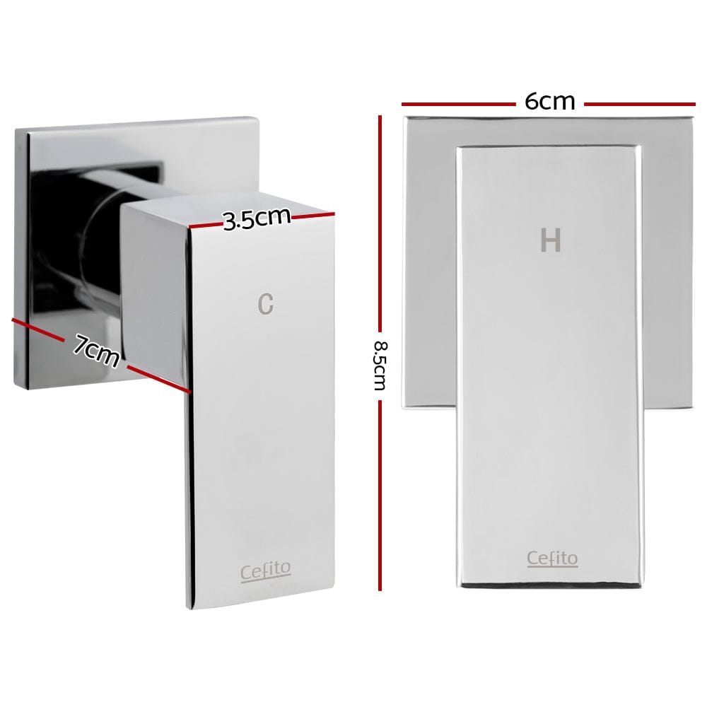 Cefito Home & Garden > Bathroom Accessories > Shower Accessories Cefito Shower Twins Tap Wall Bath Taps Brass Hot Cold Basin Bathroom Chrome
