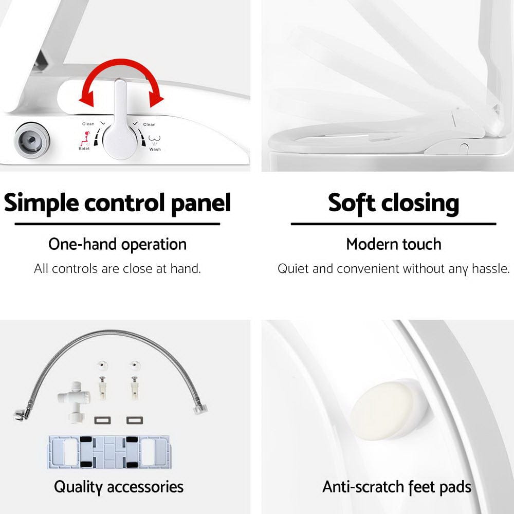 Cefito Home & Garden > Bathroom Accessories > Toilet & Bidet Accessories Cefito Non Electric Bidet Toilet Seat Cover Auto Smart Water Wash Dry