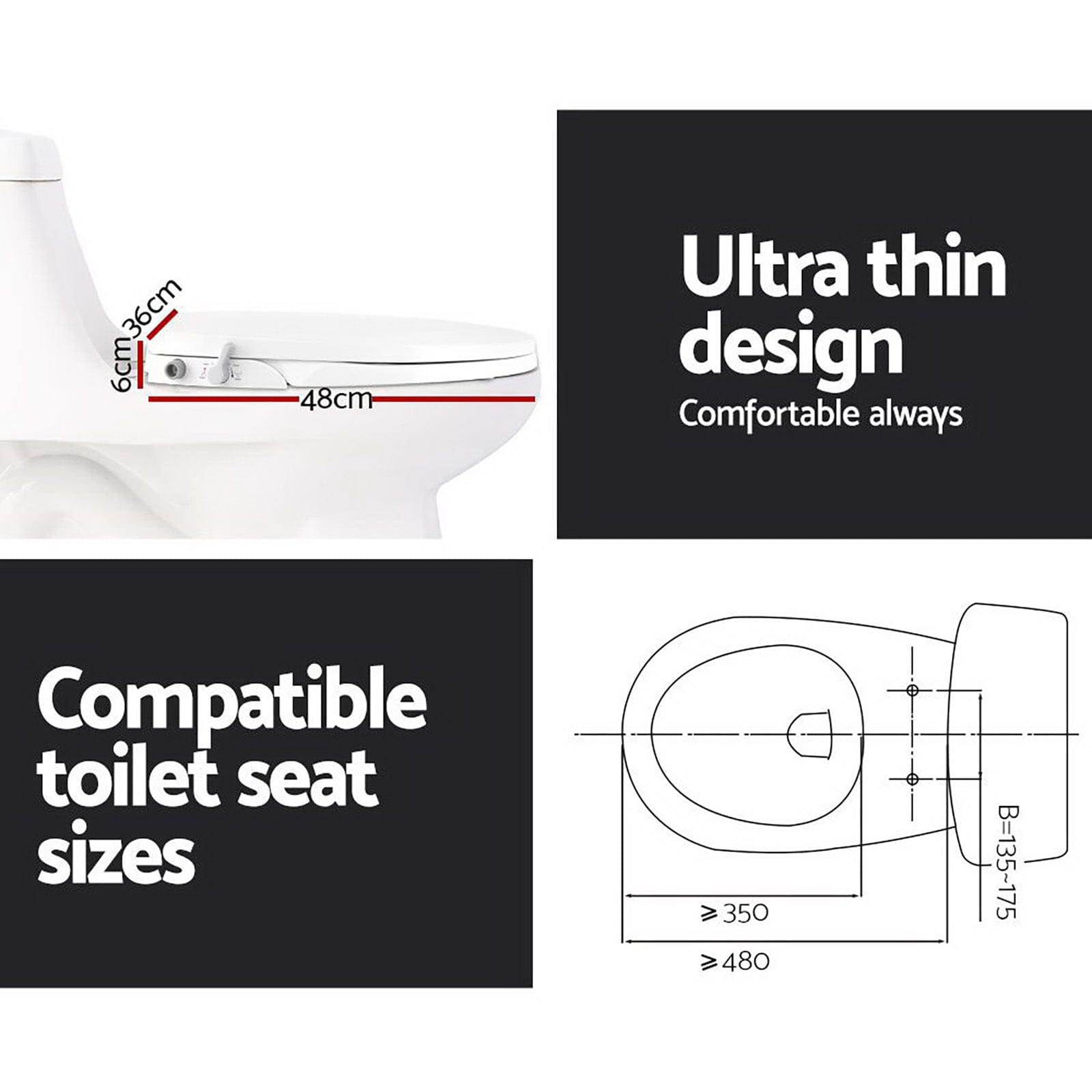 Cefito Home & Garden > Bathroom Accessories > Toilet & Bidet Accessories Cefito Non Electric Bidet Toilet Seat Cover Auto Water Spray Wash Knob Control