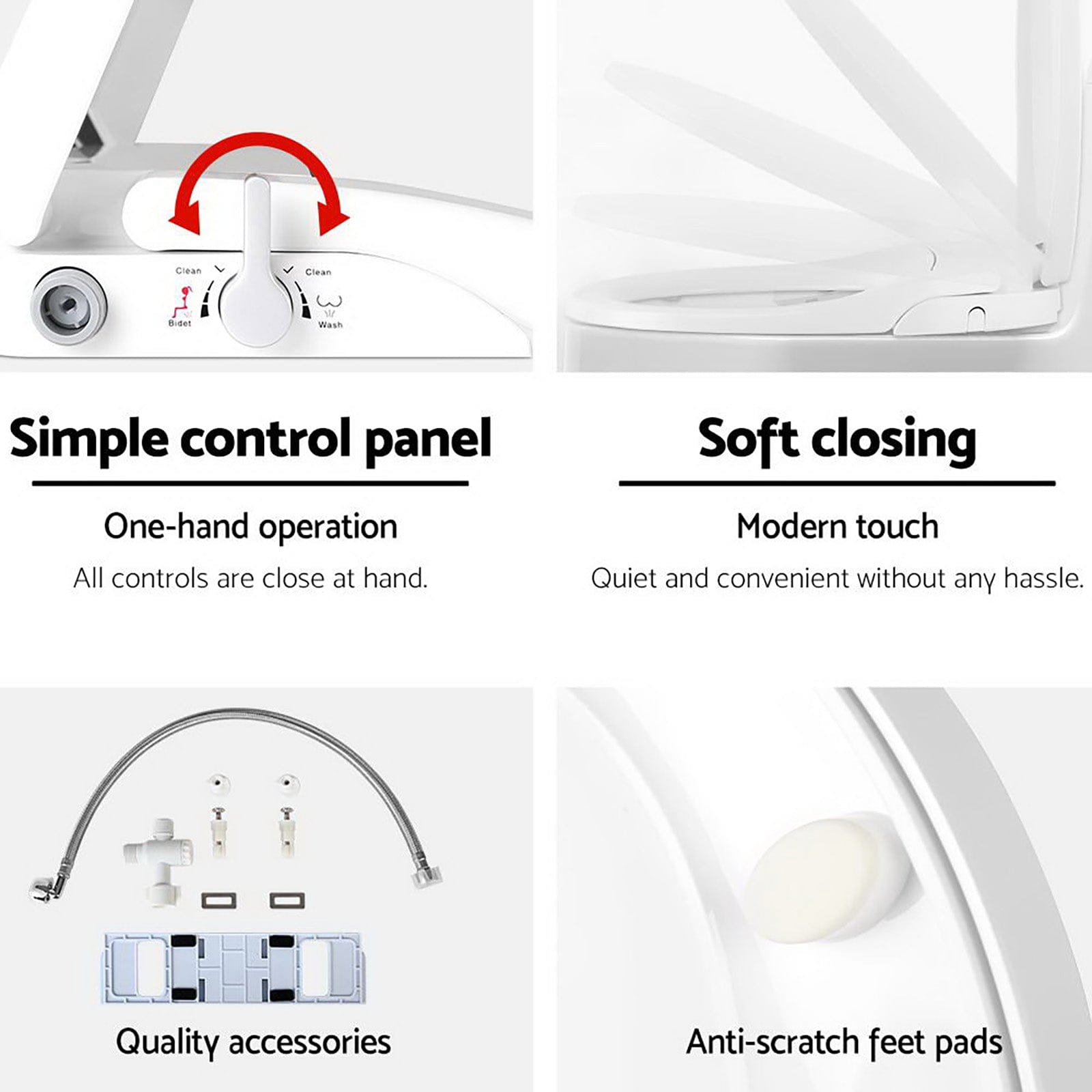 Cefito Home & Garden > Bathroom Accessories > Toilet & Bidet Accessories Cefito Non Electric Bidet Toilet Seat Cover Auto Water Spray Wash Knob Control