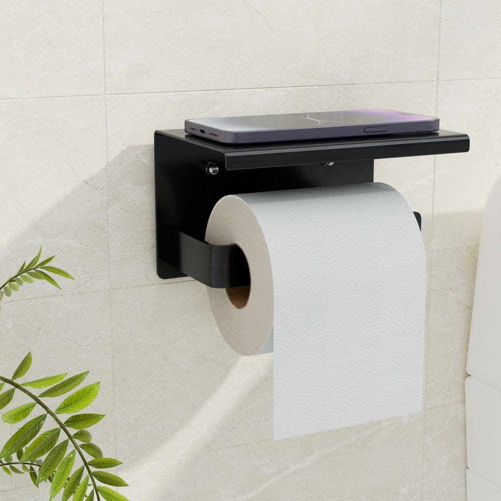 Cefito Home & Garden > Bathroom Accessories > Toilet Paper Holders Cefito Toilet Paper Roll Holder w/ Storage Shelf