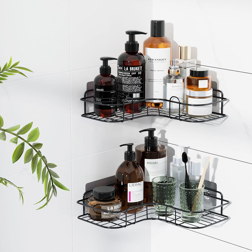Cefito Home & Garden > DIY > Kitchen & Bathroom DIY Cefito 2 Packs Bathroom Shelf Corner Storage Rack