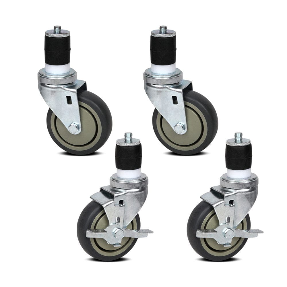 Cefito Home & Garden > DIY > Kitchen & Bathroom DIY Cefito 4" Swivel Castor Wheels Stainless Steel Kitchen Bench Set of 4